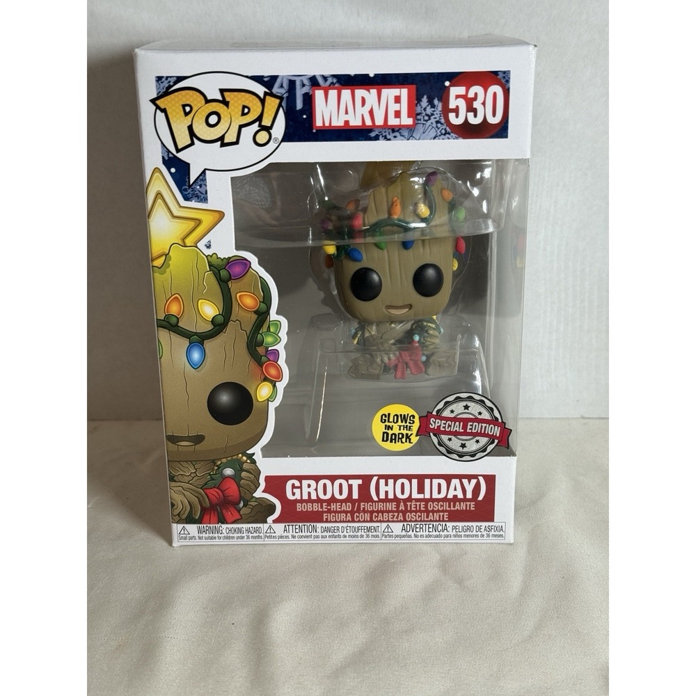 Funko Pop! Vinyl GROOT (HOLIDAY) #530 Glows in the Dark - Special‎ Edition RARE
